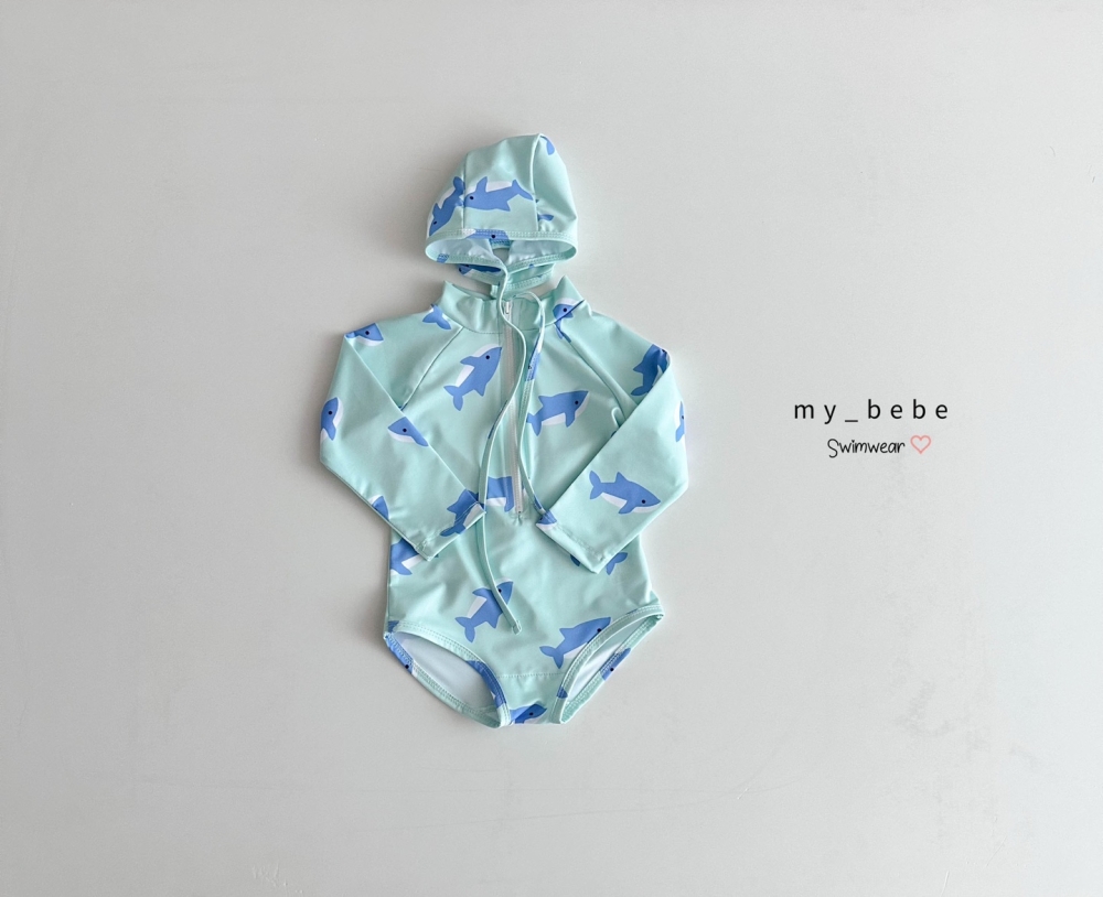 my bebe-藍色小清新長袖泳裝