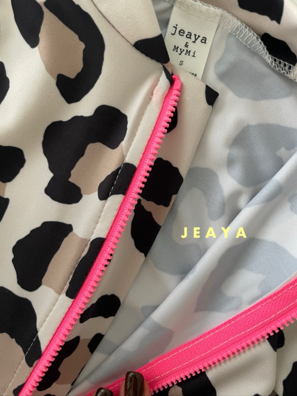 JEAYA-粉紅豹紋泳裝(附帽)