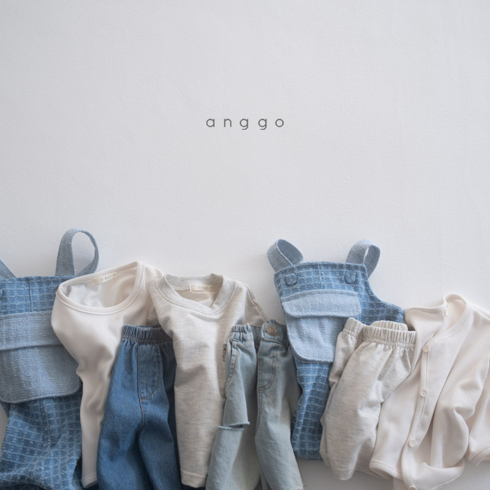 anggo-牛仔格線包屁衣