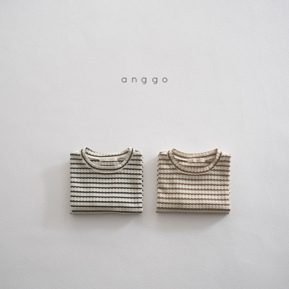 anggo-條紋短Tee