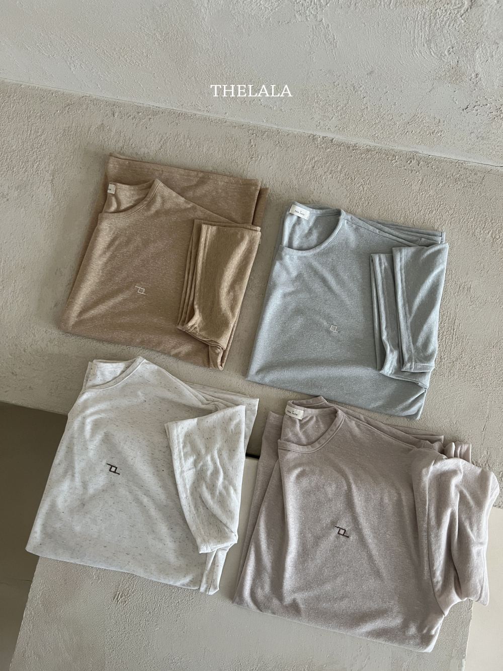 THE LALA-大人的純色小刺繡短Tee
