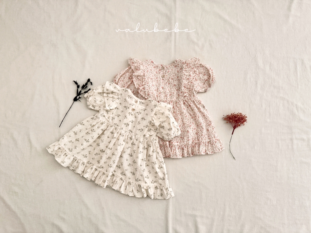 valubebe-碎花荷葉邊連身裙