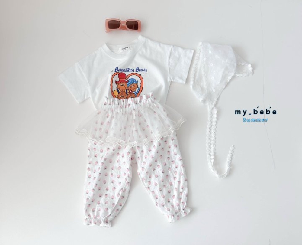my bebe-愛心熊家族短Tee