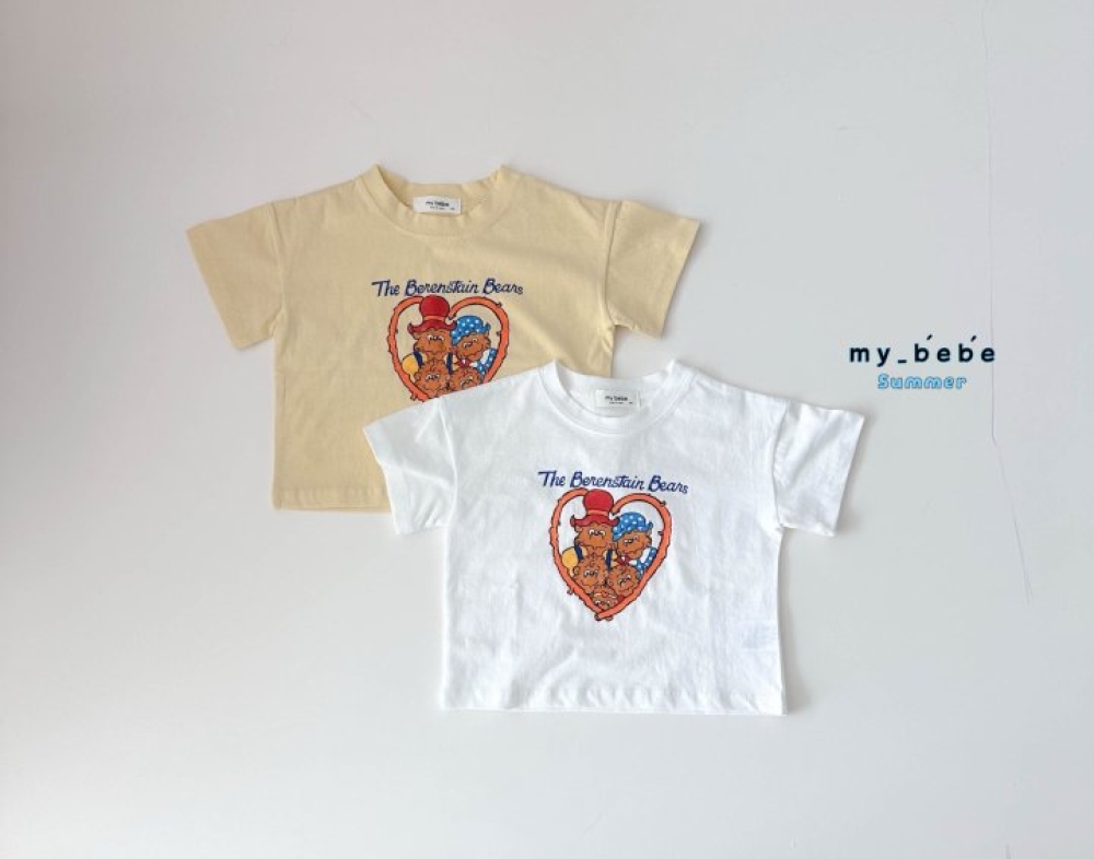 my bebe-愛心熊家族短Tee