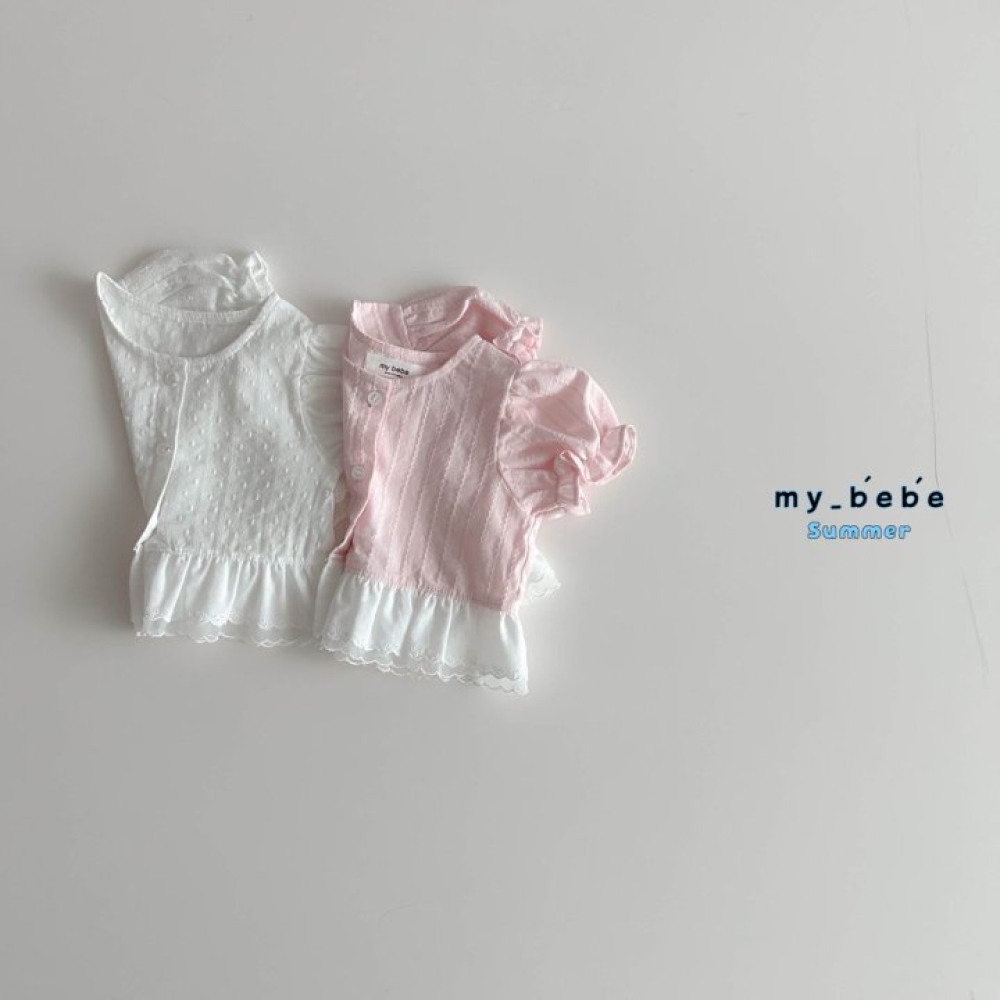 my bebe-蕾絲下擺襯衫短Tee