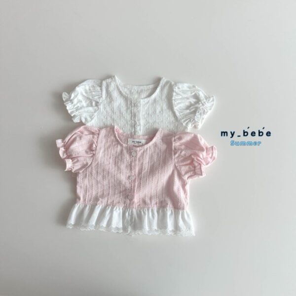 my bebe-蕾絲下擺襯衫短Tee