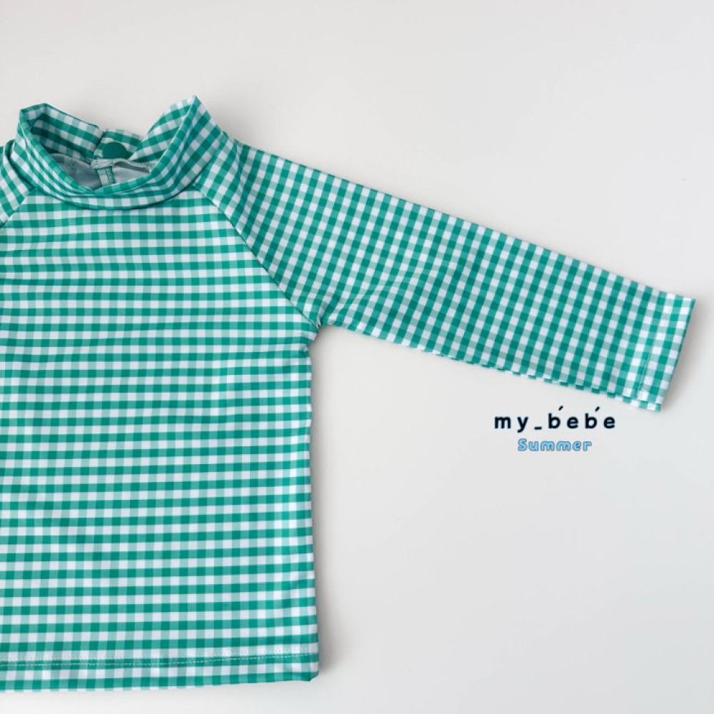 my bebe-格紋邊條兩件式泳裝