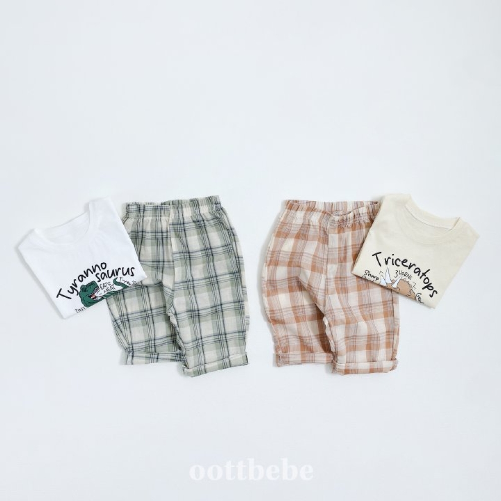 oottbebe-寬鬆格紋褲