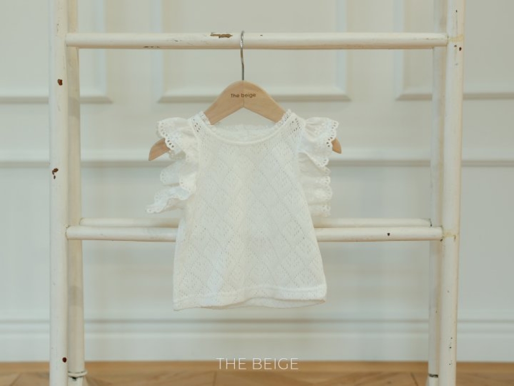 The beige-蕾絲花邊背心