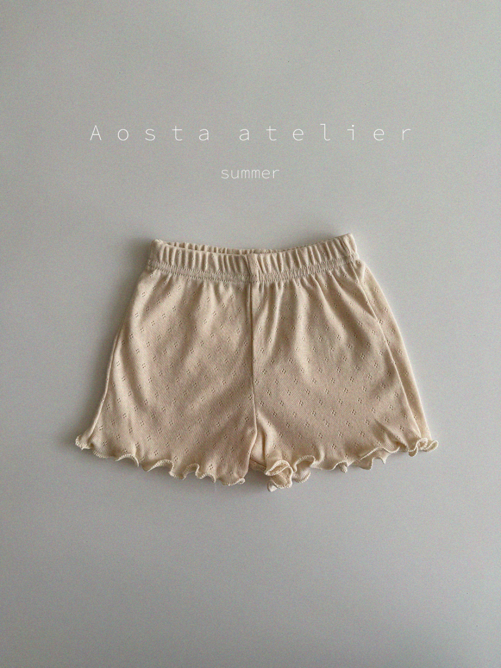 Aosta-純色捲邊短褲