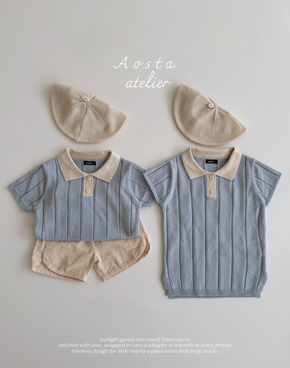 Aosta-針織polo短袖上衣