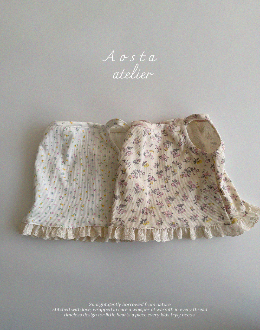 Aosta-碎花細肩帶背心