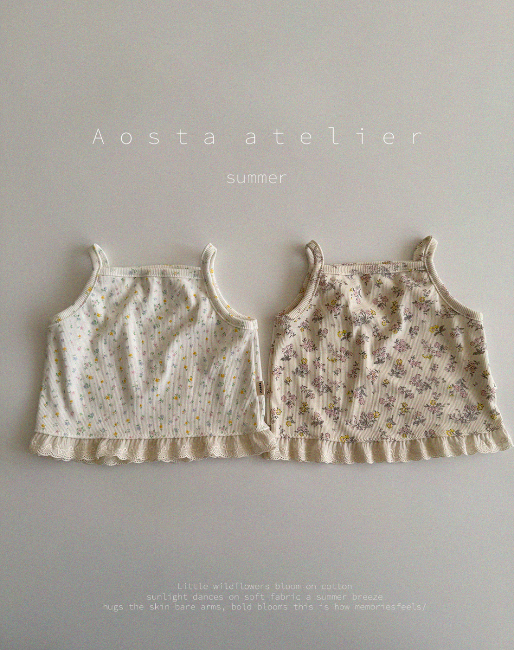 Aosta-碎花細肩帶背心