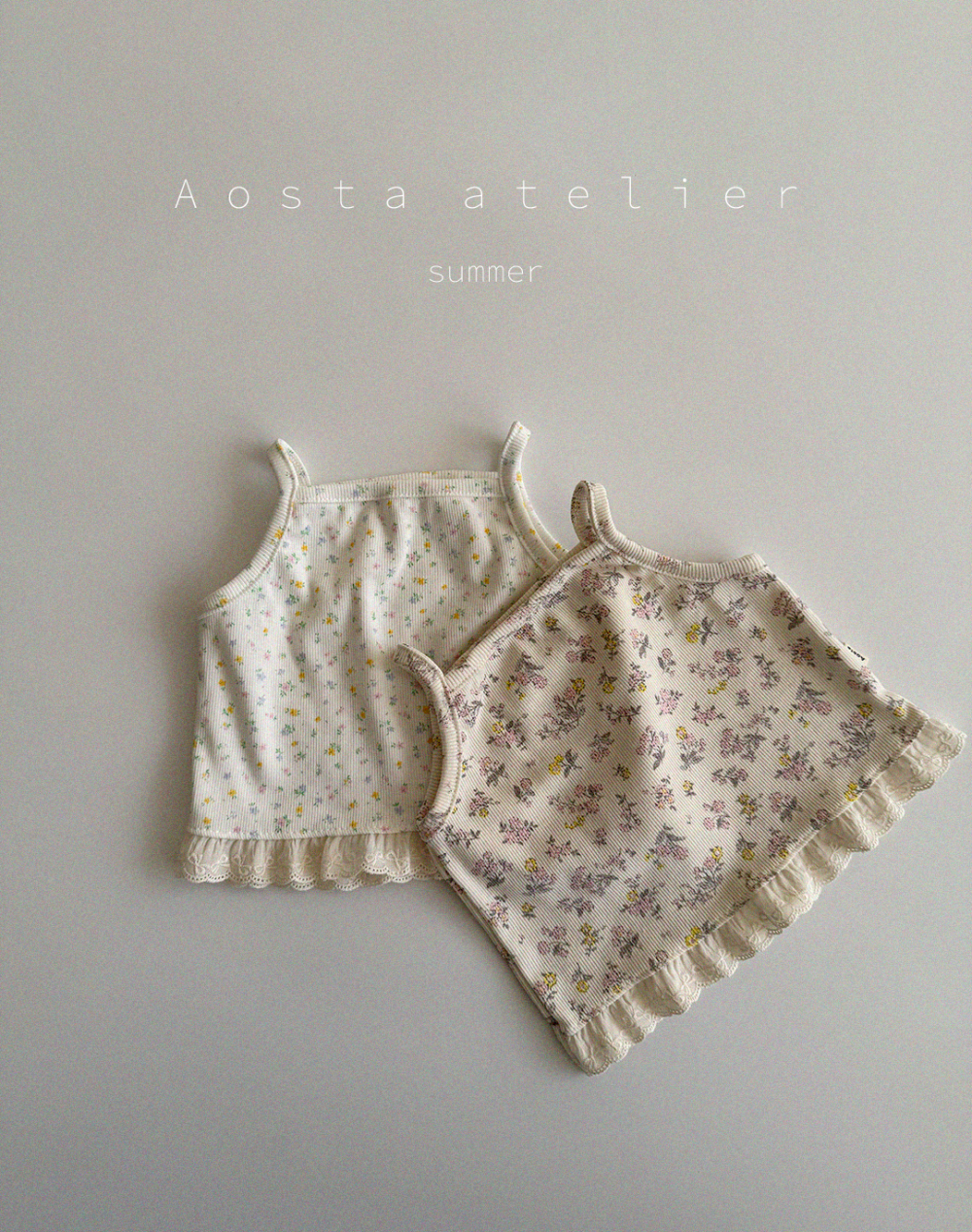 Aosta-碎花細肩帶背心