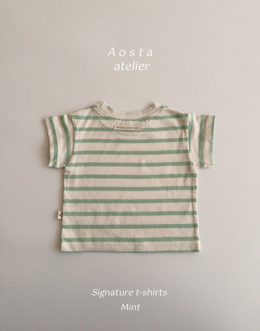 Aosta-基本款條紋短Tee