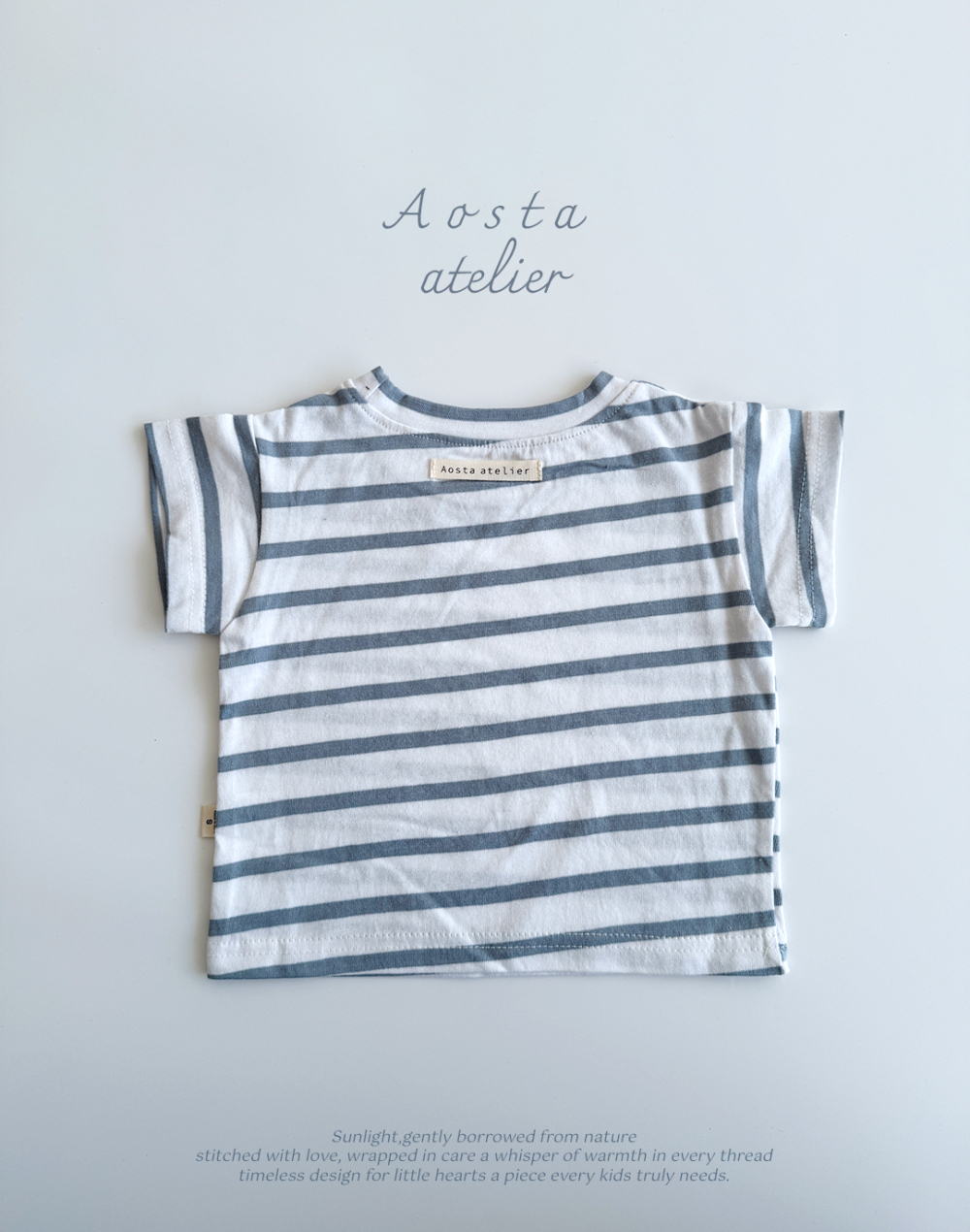 Aosta-基本款條紋短Tee