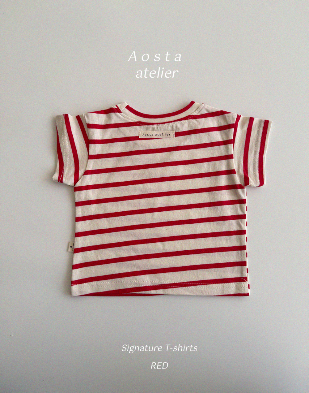 Aosta-基本款條紋短Tee