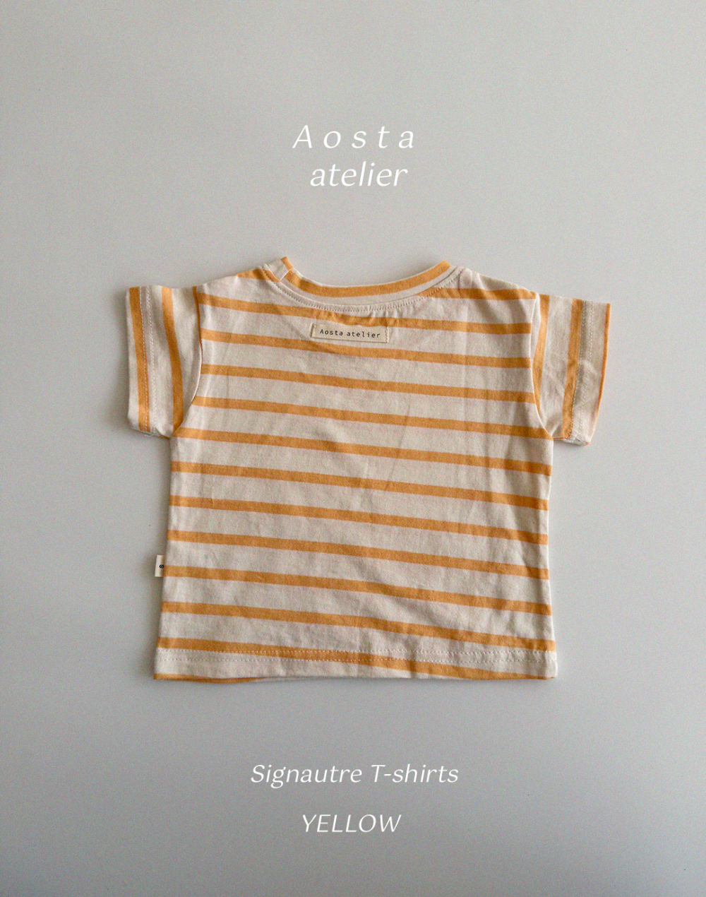 Aosta-基本款條紋短Tee