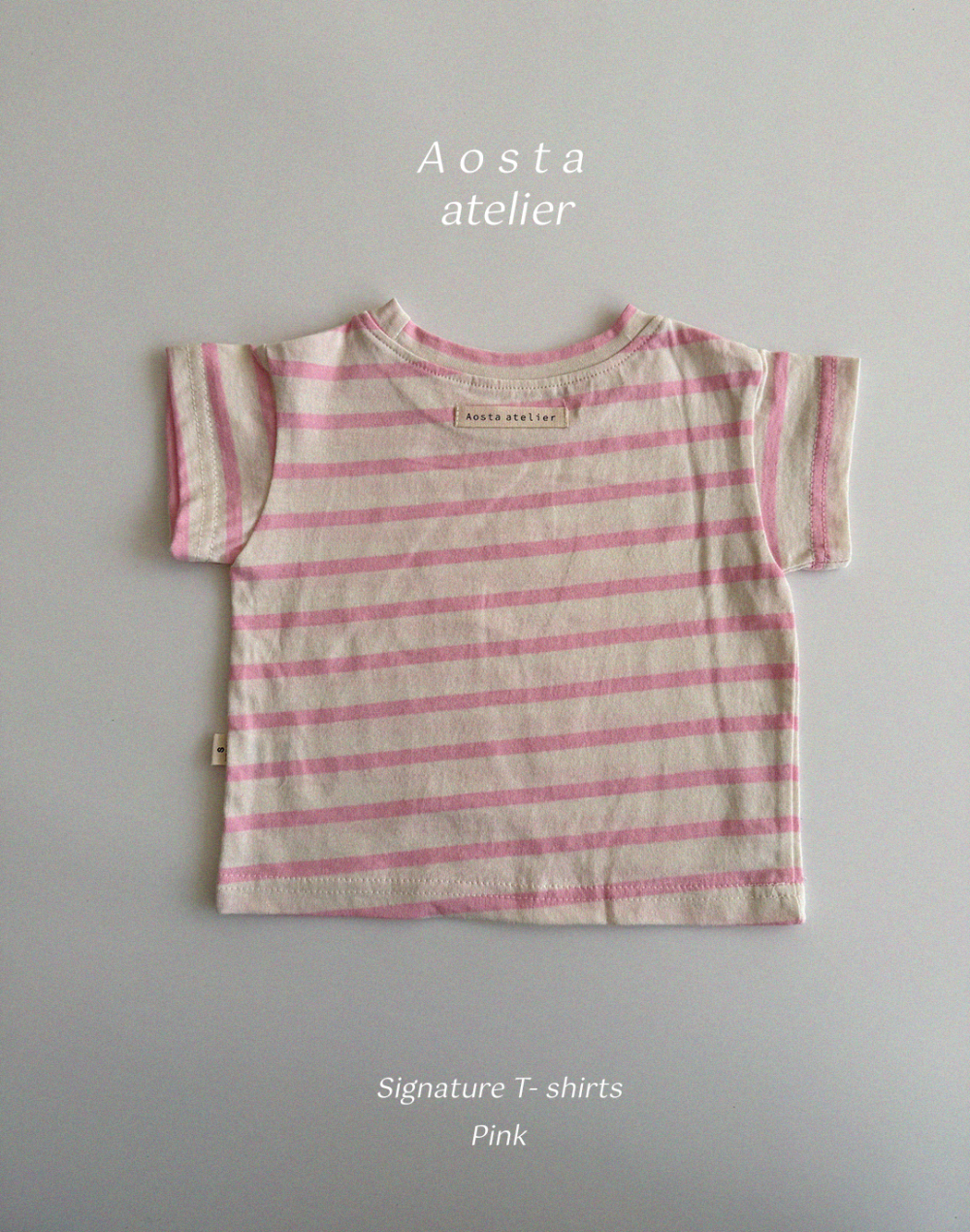Aosta-基本款條紋短Tee