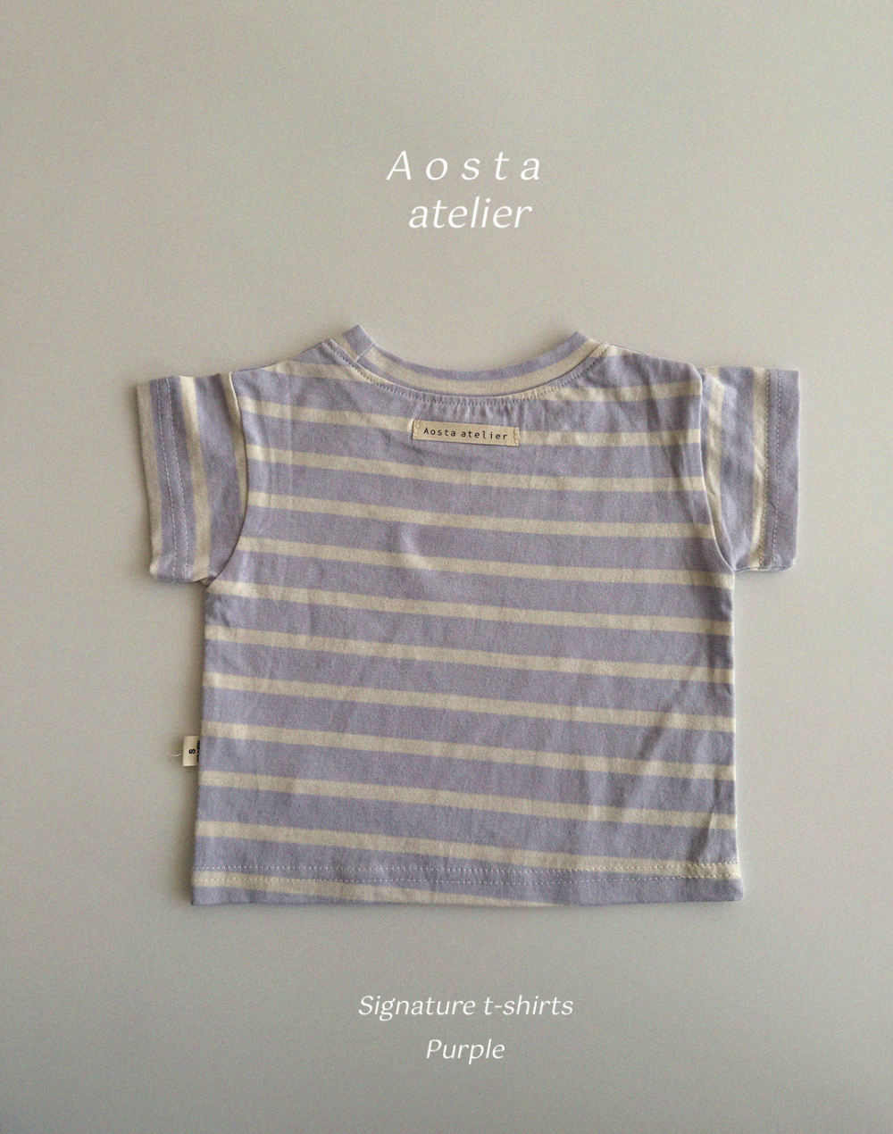 Aosta-基本款條紋短Tee