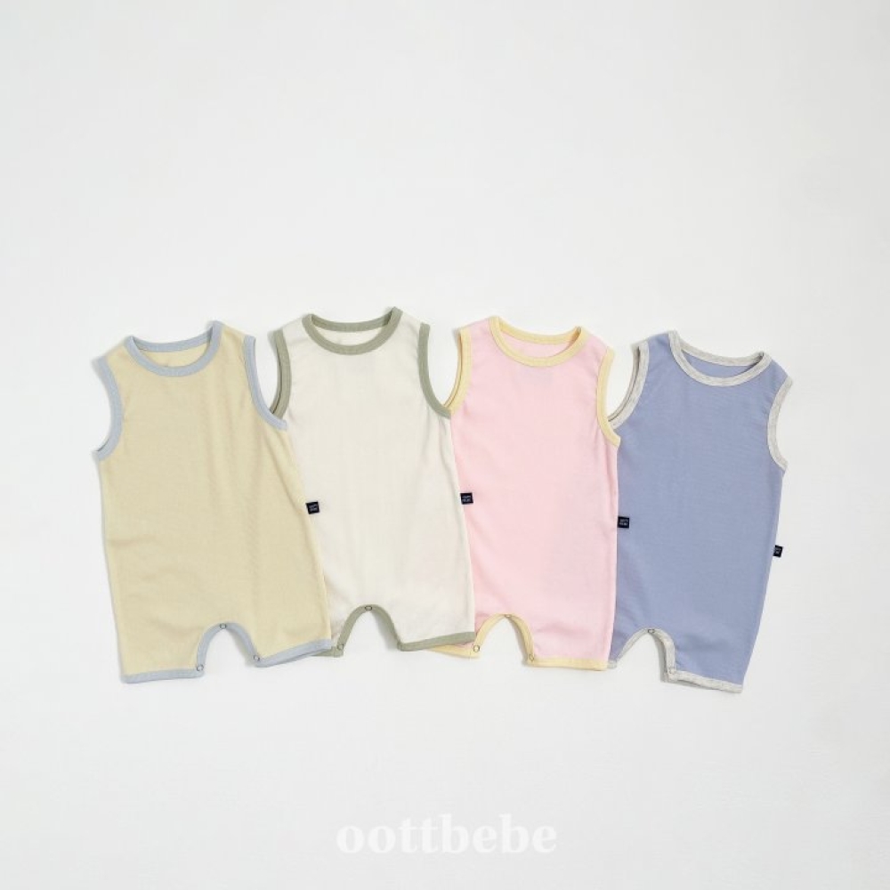 oottbebe-羅紋背心連身褲