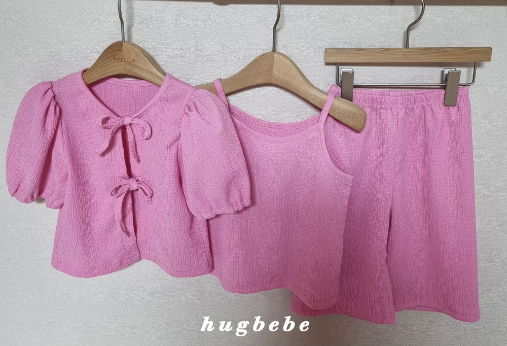 hug bebe-綁帶泡泡袖上衣