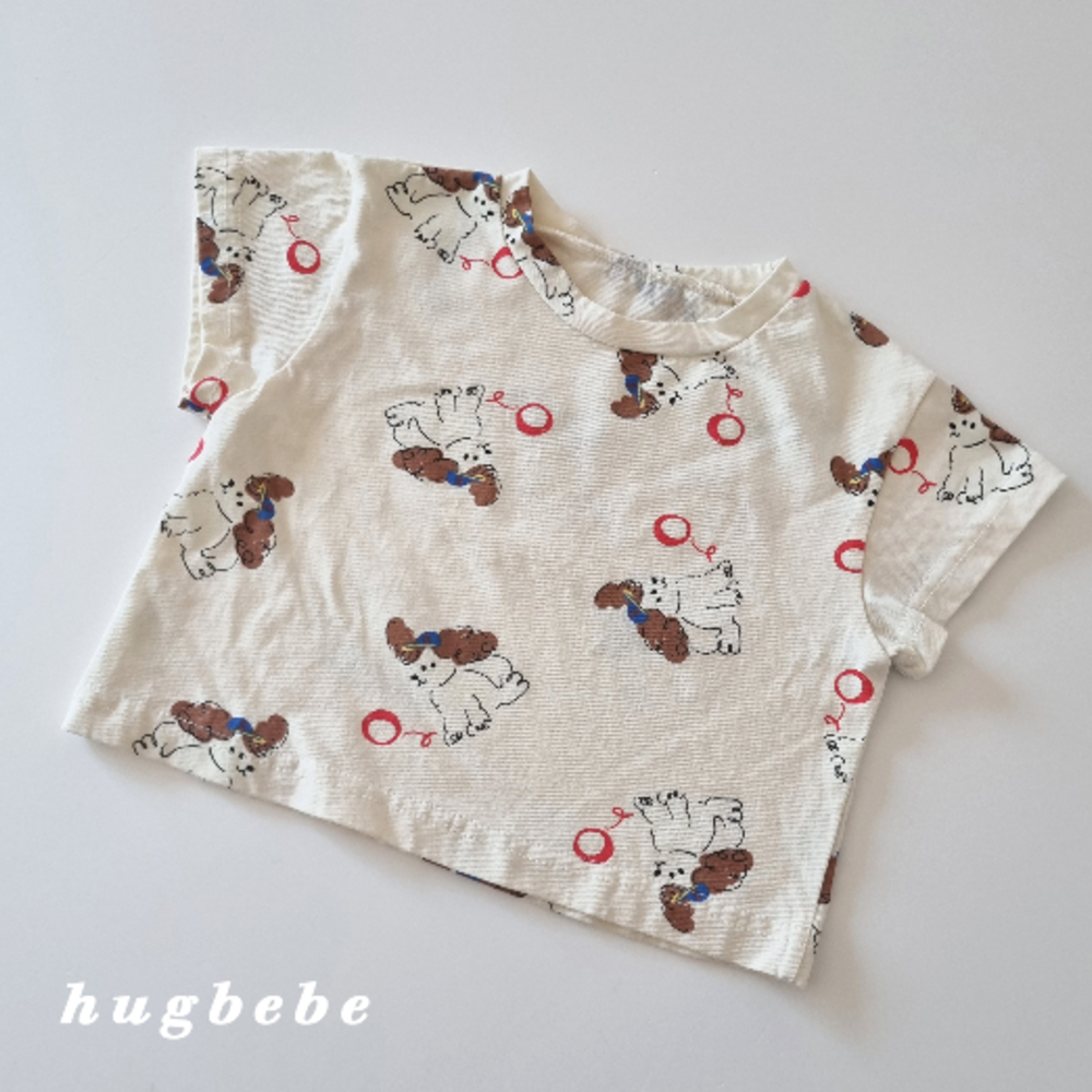 hug bebe-散步小狗短Tee