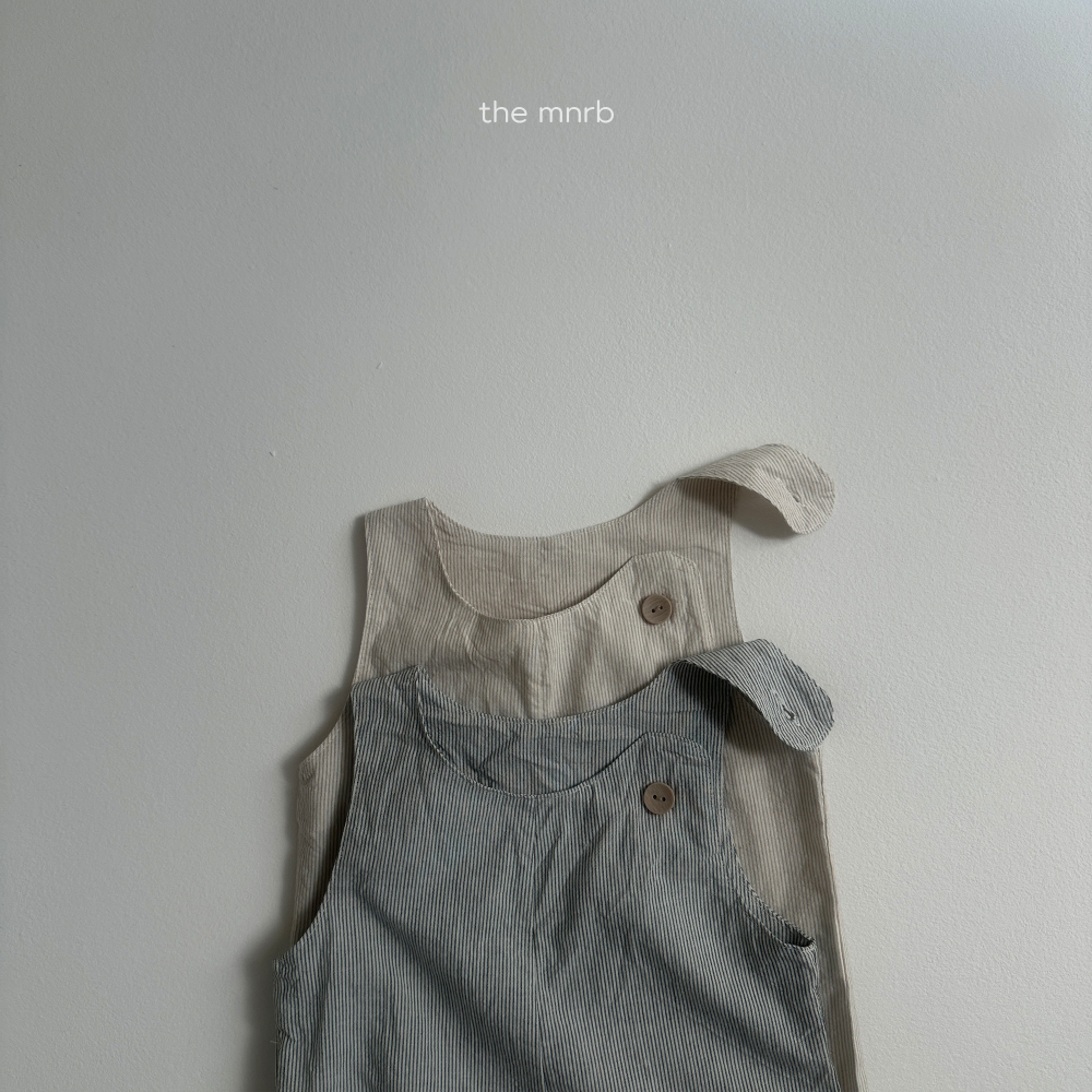 MINI ROBE-條紋口袋連身短褲