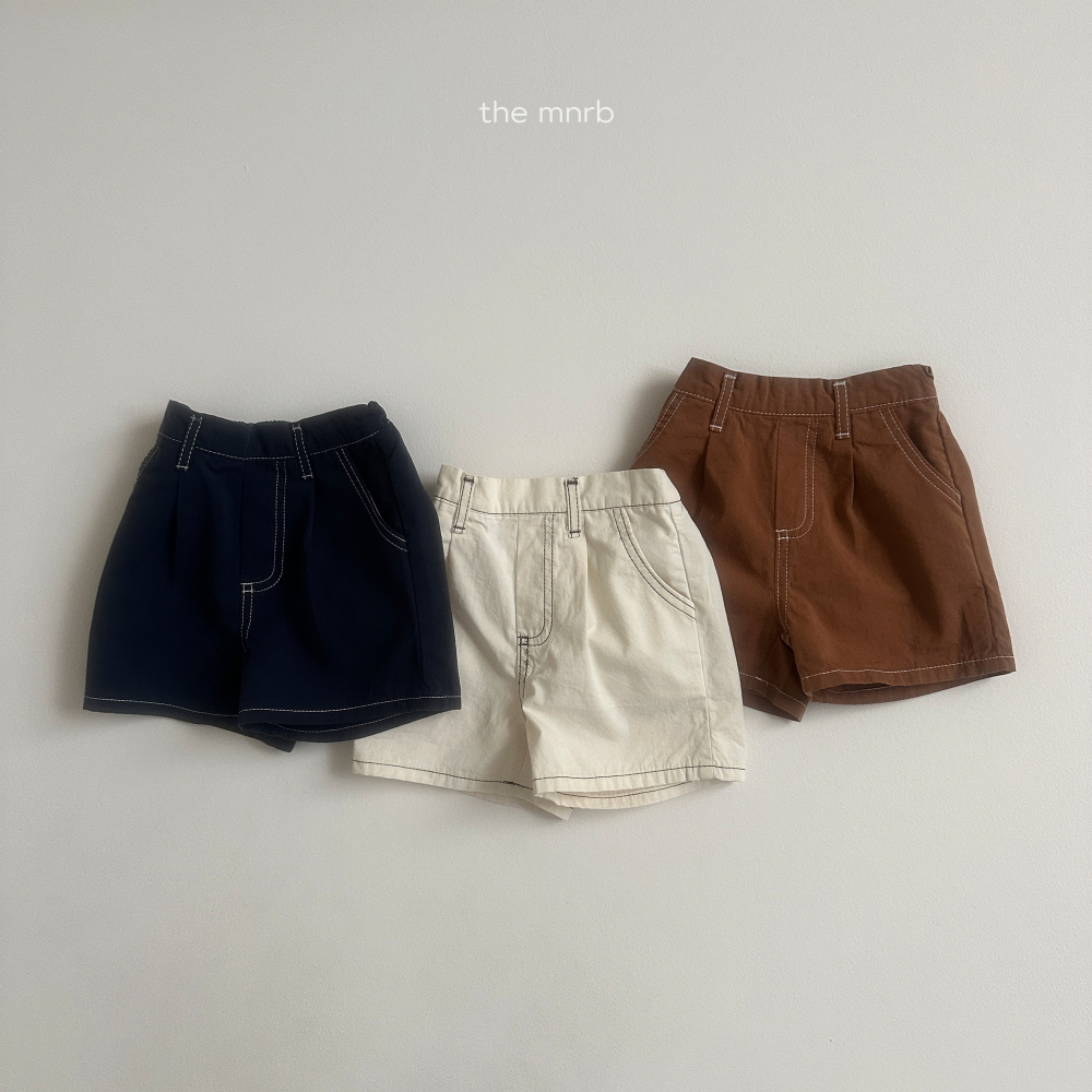 MINI ROBE-車縫線鬆緊腰短褲
