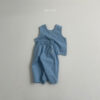 MINI ROBE-藍色排扣背心