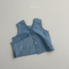 MINI ROBE-藍色排扣背心