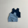 MINI ROBE-藍色排扣背心