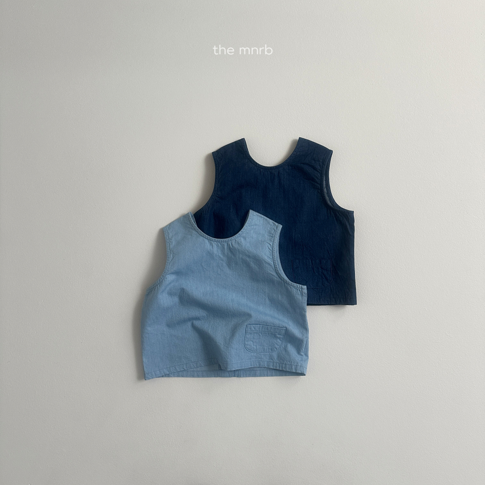 MINI ROBE-藍色排扣背心