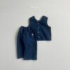 MINI ROBE-藍色排扣背心