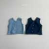 MINI ROBE-藍色排扣背心