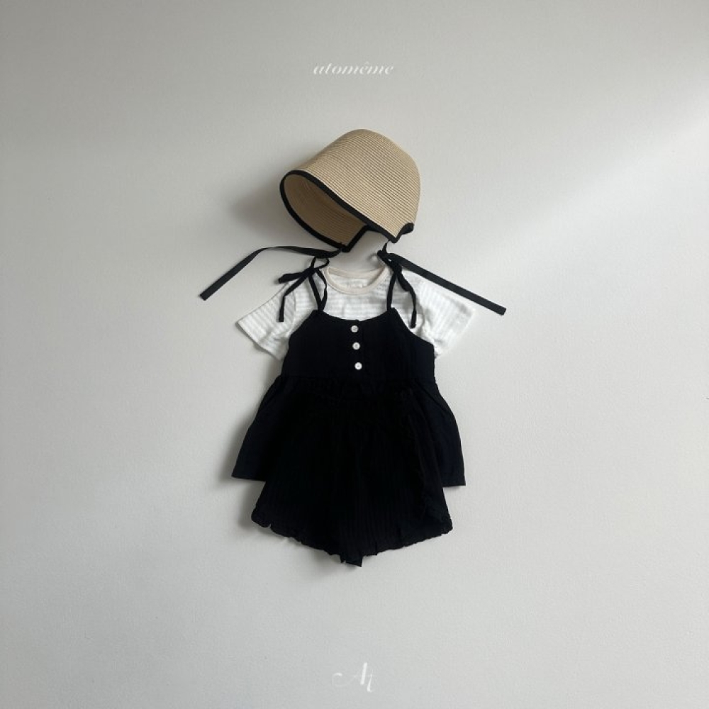 Atomeme-條紋短Tee