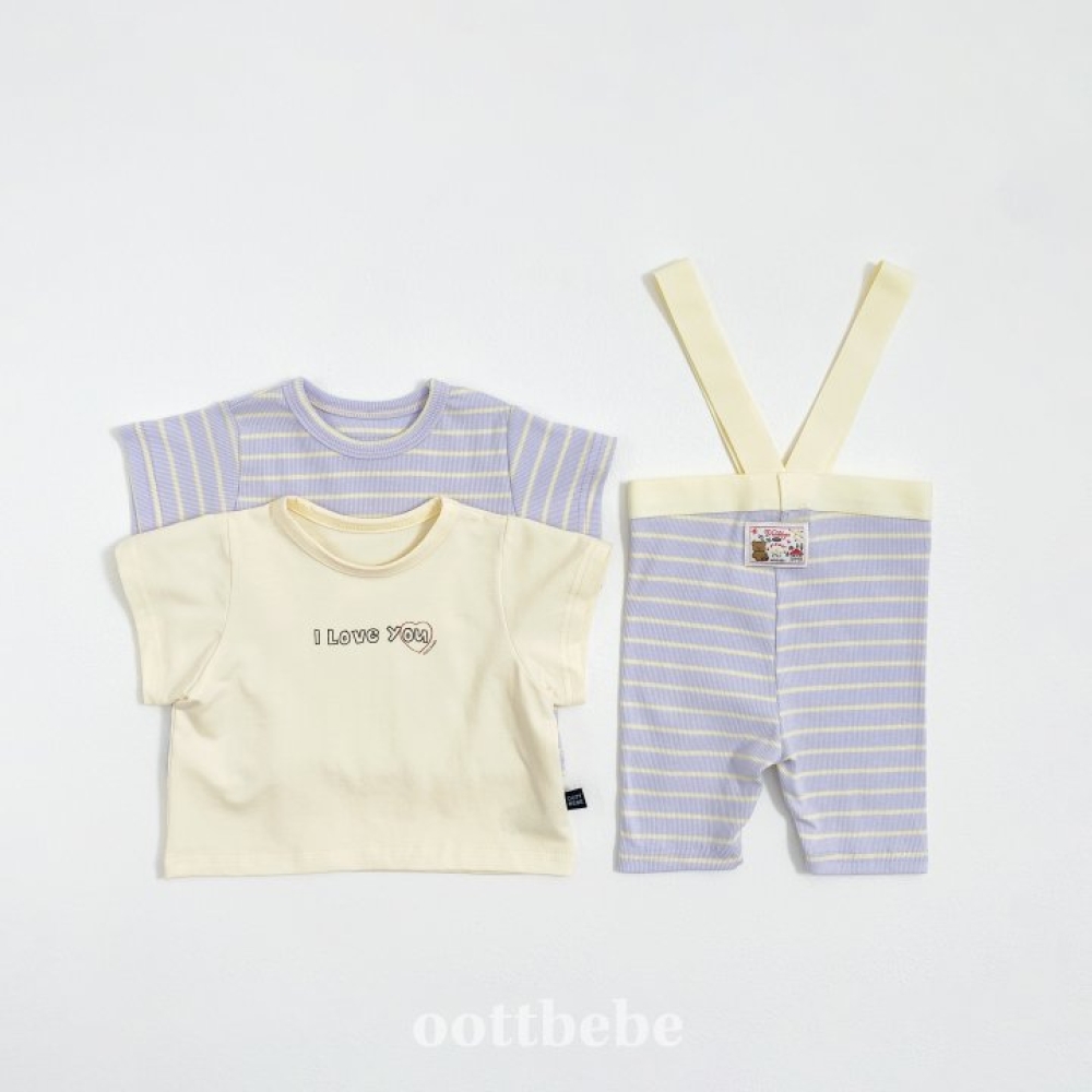 oottbebe-寶寶款1+1短袖兩件組(素色+條紋)
