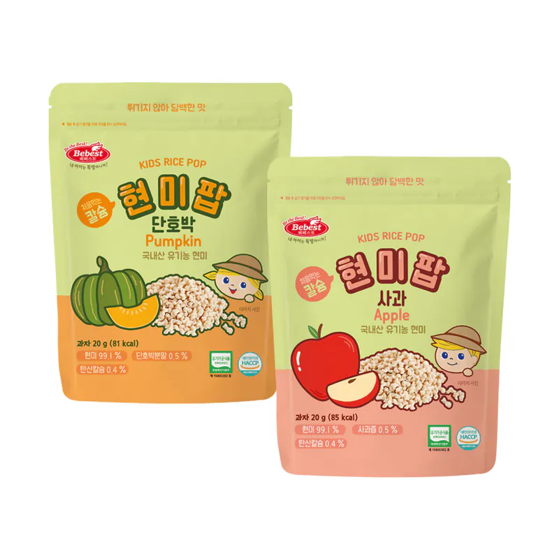 【韓國Bebest】含鈣糙米餅乾系列-糙米香(20g)